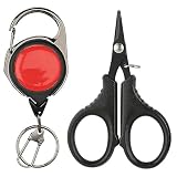 Herramienta de tijera de pesca, cortador de línea de pesca negra, mini tijeras trenzadas con hebilla telescópica para línea de pesca de fluorocarbono de nailon PE
