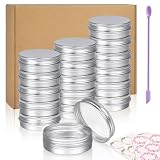 Sopito Latas de Aluminio, 24 piezas 30ml Tarros de Aluminio con Tapa Latas para Velas Ungüentos, Manualidades Joyas