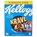 Kellogg's Krave Chocolate con Leche Cereales Rellenos 410g | Almohadillas de avena, arroz y trigo con relleno sabor chocolate con leche, un capricho chocolateado para el desayuno