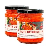 Kimchi coreano fermentado en tarro 190 g, col con chile y especias, sabor umami y picante suave, ideal para bowls, arroces, sopas y salteados