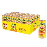 Lipton Té helado con sabor a melocotón, cero azúcar y bajo en calorías, pack de 24 latas de 330 ml, 7.92 litros en total