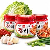 Kimchi Coreano Encurtido, para enriquecer ensaladas y platos, 3 Unidades | Plato tradicional coreano de olor fuerte y con sabor picante y salado, 410 gr
