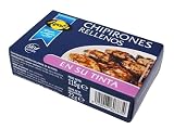 Chipirones Rellenos en su Tinta – Lata de 115 g (Peso Escurrido 72 g) | Marisco en Conserva, Listo para Consumir | Sin Gluten