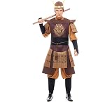 Partilandia Disfraz de Samurái Legendario Japonés marrón para hombre Talla S